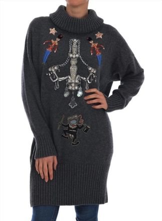 Dolce & Gabbana Knitted Kleedjes - Dames - Kleedjes - Grijs - L - Kasjmier - Kleedjes