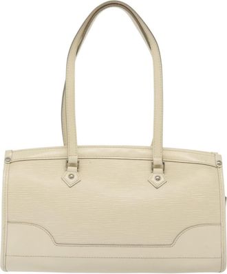 Louis Vuitton Madeleine Handbag Epi Leather White Leather Bag (Pre-Owned)