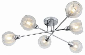 OEM Lampadario Candellux Dixi 36-61362 6xe14 Cromo Vetro Trasparente