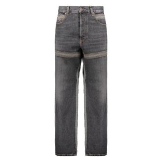 Diesel Straight Fit Jeans, male, Gray, W34, D-Mand Mid-Rise Straight Leg Jeans