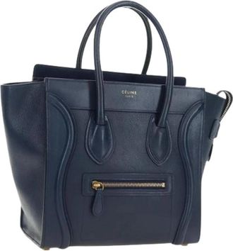 Celine Pre-owned Vintage Hand Bag - Dames - Vintage Handtas - Blauw - ONE Size - Leer - Vintage