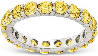 Sterling Forever Sterling Silver Gracie Canary CZ Eternity Ring