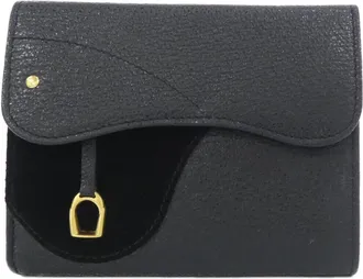 Gucci Black Leather Suede Wallet (Bi-Fold) (Pre-Owned)