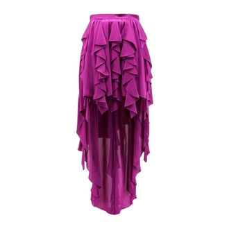 Actualee Gonna di Raso con Volant - - Skirts - Donna - Viola - 2XS