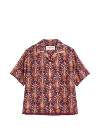 Valentino Garavani Camicia con stampa Voyage Imaginaire - Rosso
