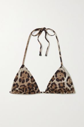 Dolce & Gabbana Top Bikini A Triangolo Con Stampa Leopardata - Stampa animalier
