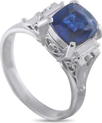 Luxury Bazaar Platinum 0.38 ct Diamond and 1.97 ct Sapphire Ring MF22-010226