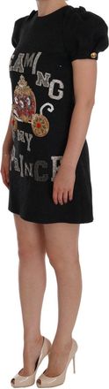 Dolce & Gabbana Womens Gray Crystal Dreaming Of My Prince Dress Wool