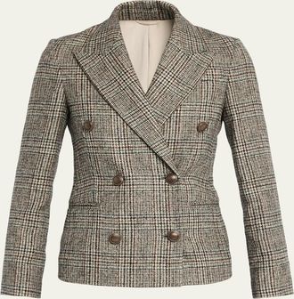 Brunello Cucinelli Double-Breasted Prince Of Wales Tailored Jacket