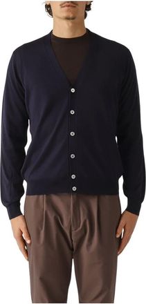 FILIPPO DE LAURENTIIS Cardigan Cb 1Ml_Rm 16R - Heren - Vesten - Blauw - L - Wol - Truien & Vesten
