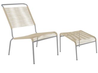 Schubiger M&ouml;bel Spaghetti-Lounger-Hochlehner + Hocker S&auml;ntis