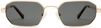 Le Specs Mythic 57mm Square Sunglasses in Gold /Smoke Mono Polarized at Nordstrom