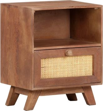 vidaXL Mesita De Noche De Madera Maciza De Mango 40x30x50 Cm Vidaxl