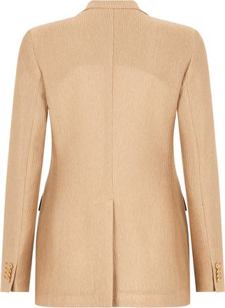 Tagliatore Womens Cotton Double-Breasted Blazer Beige Blazers Jacket