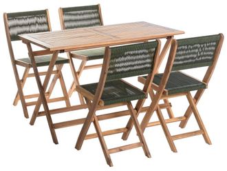 Beliani Conjunto plegable de madera verde 4 personas