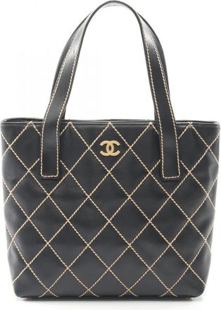Chanel Black Leather Tote Bag (Pre-Owned)