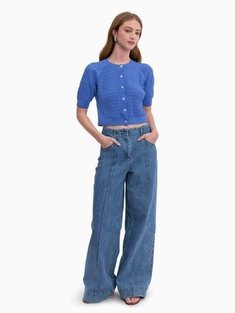 Rebecca Taylor Verana Knit Cardigan in Capri Blue at Nordstrom, Size X-Small