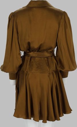 Zimmermann Silk Wrap Dress - Brown