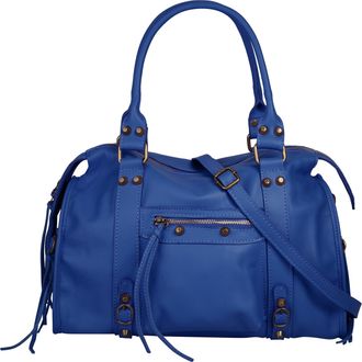 Forty Degrees Shopper FORTY, Damen, Gr. B/H/T: 38cm x 25cm x 14cm onesize, blau, Leder, leicht gl&auml;nzend, unifarben, Taschen Shopper, echt Leder, Made in Italy