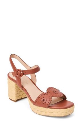 Jack Rogers Laurin Ankle Strap Platform Sandal in Luggage at Nordstrom, Size 9.5