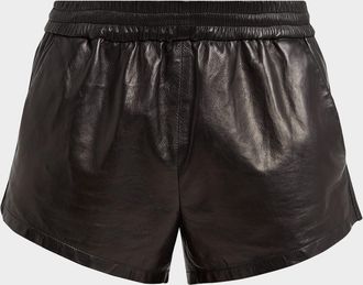 Tom Ford Men & apos;s Nappa Leather Mini Pull-On Shorts