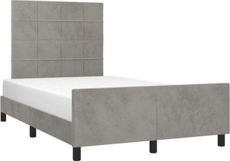 vidaXL Vidaxl - Estructura De Cama Sin Colch&oacute;n Terciopelo Gris Claro 120x200 Cm