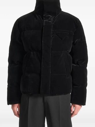 Mani&egrave;re De Voir velvet puffer padded jacket - Black