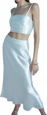 AIIFOS Whitney Metallic Crop Top In White