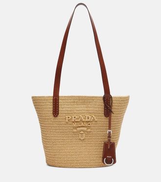 Prada Medium raffia-effect crochet basket bag