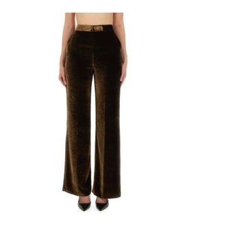 Etro Broeken, Dames, Bruin, S, Velvet Wide-Leg Pants