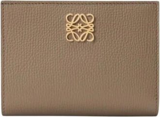 Loewe Anagram Compact Wallet - Dames - Accessoires - Beige - Maat: ONE Size Leer