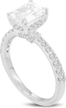 LuvMyJewelry Amara 14K Gold Emerald Cut Hidden Halo Lab Grown Diamond Engagement Ring - 2.44 Ct
