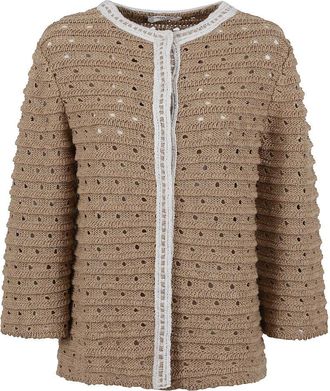 Charlott Textured Knit Jacket With Round Neckline