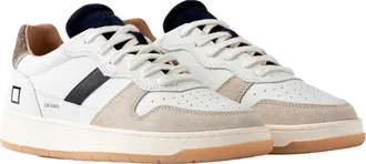 D.A.T.E. Perforated Suede Low-Top Sneaker - White