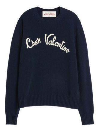 Valentino Garavani Chez-embroidered wool sweater - men - Virgin Wool - S - Blue