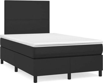 vidaXL Vidaxl - Cama Box Spring Con Colch&oacute;n Cuero Sint&eacute;tico Negro 120x190 Cm