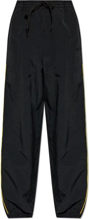 Moschino Broeken, Heren, Zwart, XL, Leer, Broek Met Zijstrepen