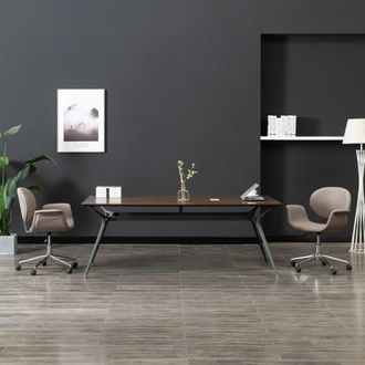 vidaXL Silla De Oficina Giratoria De Tela Gris Taupe Vidaxl