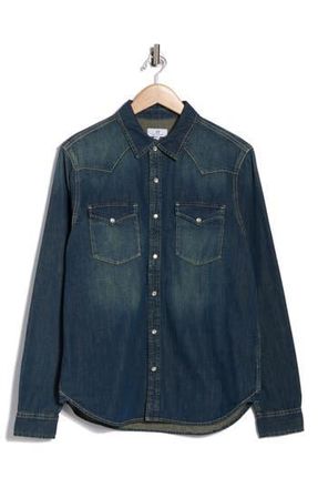 AG - Adriano Goldschmied Aiden Western Denim Button-Up Shirt in Ostend at Nordstrom Rack, Size X-Small