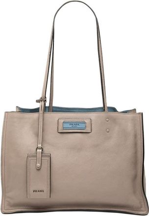 Prada Pre-owned Prada Glace Calf Etiquette Tote Ladies MS00UO4P0BRWHSI1