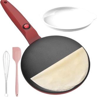 OEM M&aacute;quina El&eacute;ctrica Para Hacer Crepes - Plancha Para Crepes - Preparaci&oacute;n De Desayunos - Control Autom&aacute;tico De Temperatura - 19 Cm - Roja