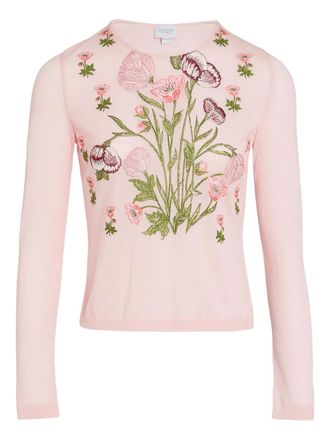 Giambattista Valli Trui met ronde hals en bloemenprint - Roze