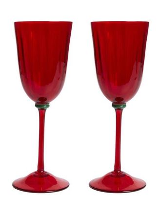 La DoubleJ Wine Rainbow Glasses Set Of 2 in Red at Nordstrom