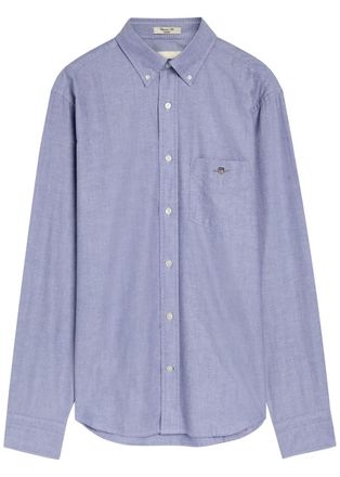 GANT Logo-embroidered Cotton Oxford Shirt - Blue - Xxl