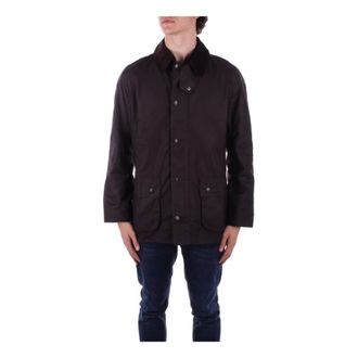 Barbour Jassen, Heren, Bruin, M, Katoen, Voor Logo Knoop Rits Jas