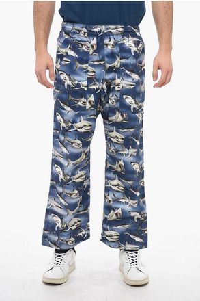 Palm Angels Patch Pocketed SHARKS EASY Cotton Pants size S