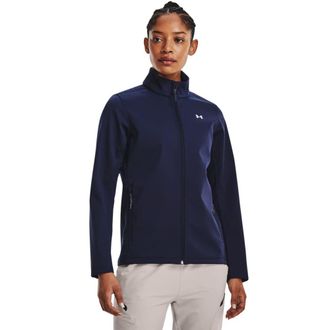 Under Armour Womens Standard ColdGear Infrared Shield 2.0 Soft Shell, (410) Midnight Navy / / White, Large