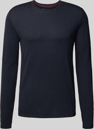 Christian Berg Regular Fit Pullover aus reiner Baumwolle in Strick-Optik in Marine, Größe XXL