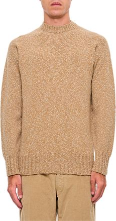 Drumohr Textured Knit Sweater With Round Neck And Ribbed Detailing