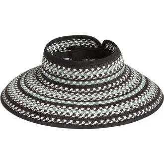 Nordstrom Packable Full Brim Visor in Black Combo at Nordstrom Rack